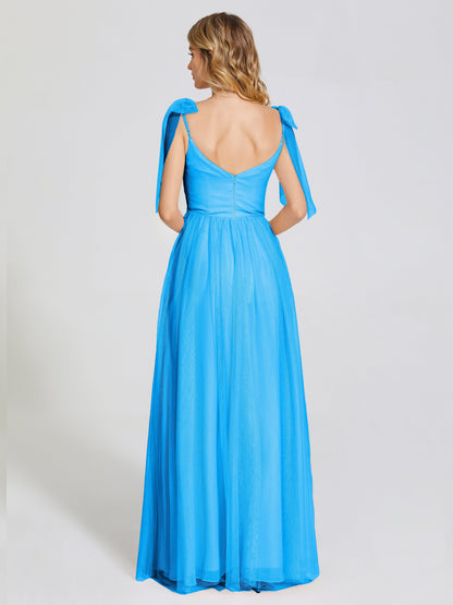 Diana Detachable Bow-knot Straps Tulle Bridesmaid Dress