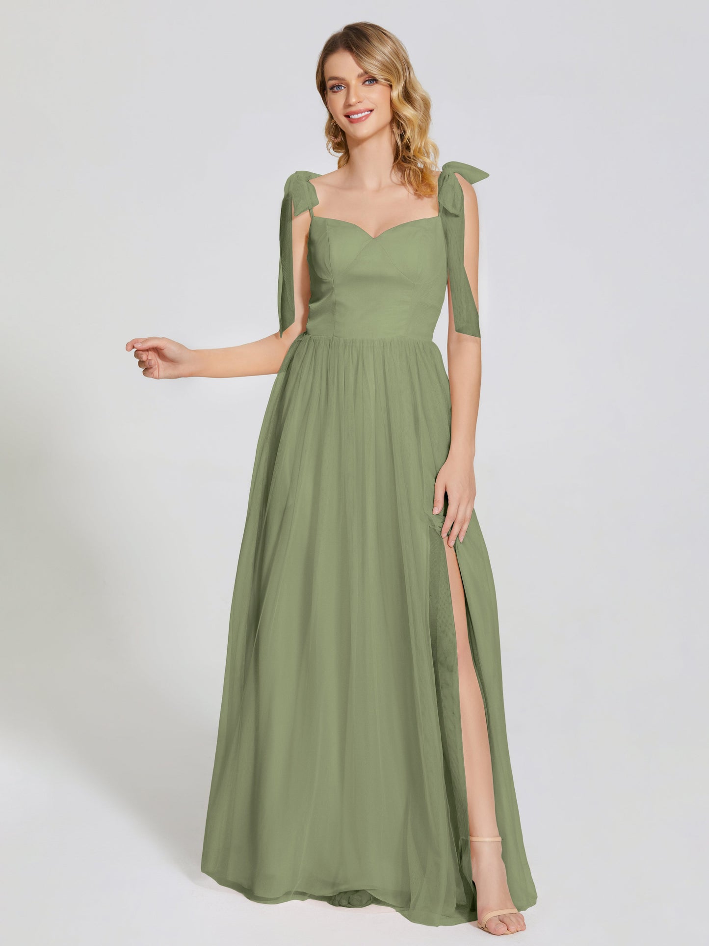 Diana Detachable Bow-knot Straps Tulle Bridesmaid Dress