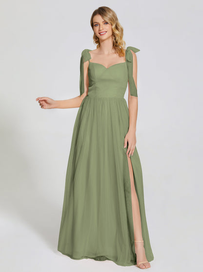 Diana Detachable Bow-knot Straps Tulle Bridesmaid Dress