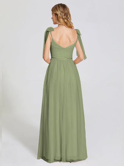 Diana Detachable Bow-knot Straps Tulle Bridesmaid Dress
