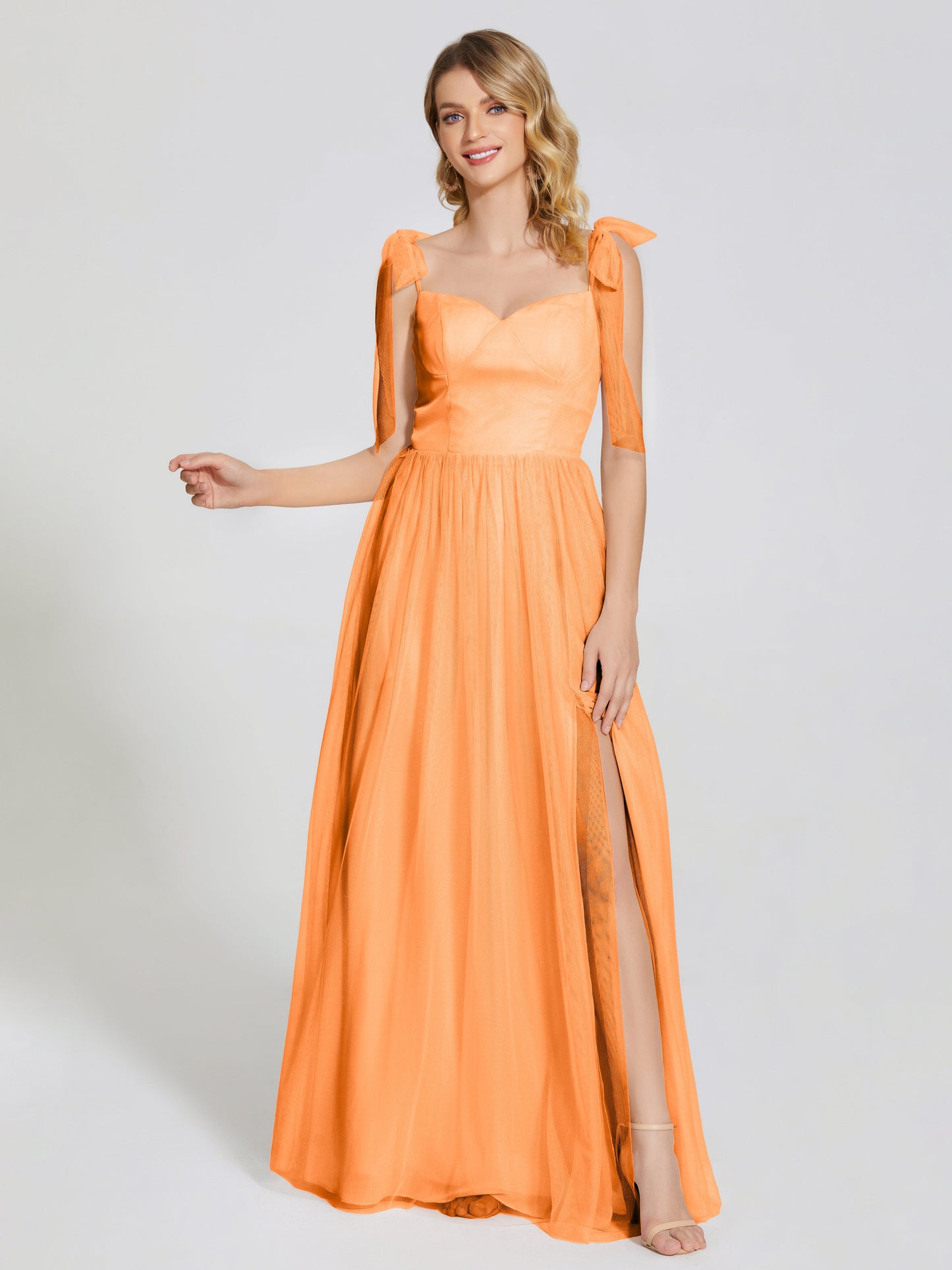 Diana Detachable Bow-knot Straps Tulle Bridesmaid Dress