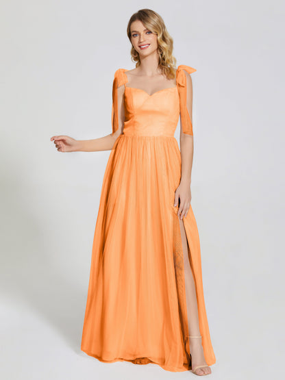 Diana Detachable Bow-knot Straps Tulle Bridesmaid Dress