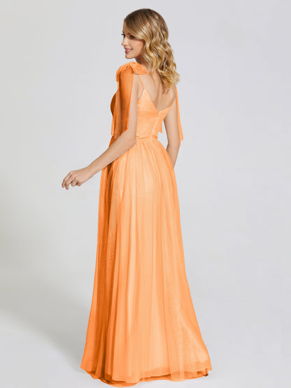 Diana Detachable Bow-knot Straps Tulle Bridesmaid Dress