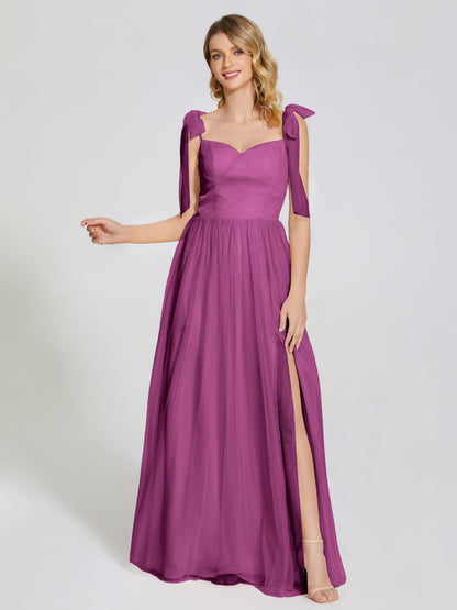 Diana Detachable Bow-knot Straps Tulle Bridesmaid Dress