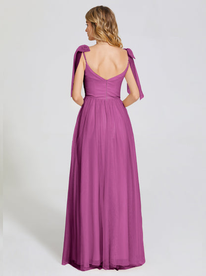 Diana Detachable Bow-knot Straps Tulle Bridesmaid Dress