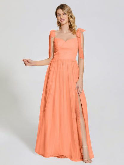 Diana Detachable Bow-knot Straps Tulle Bridesmaid Dress