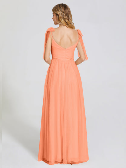 Diana Detachable Bow-knot Straps Tulle Bridesmaid Dress