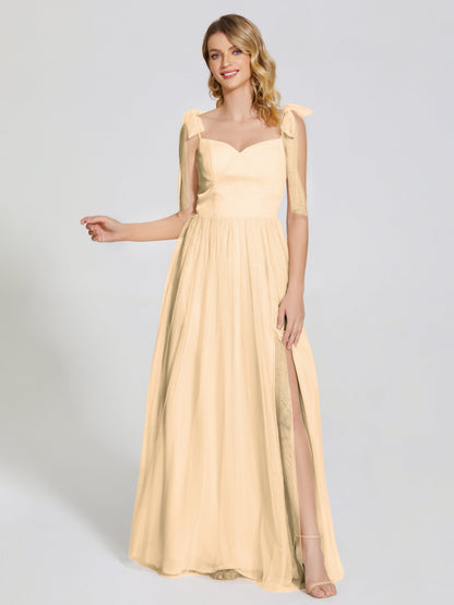 Diana Detachable Bow-knot Straps Tulle Bridesmaid Dress