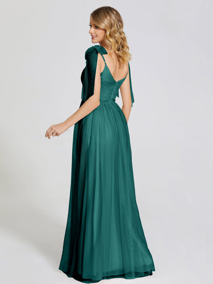 Diana Detachable Bow-knot Straps Tulle Bridesmaid Dress