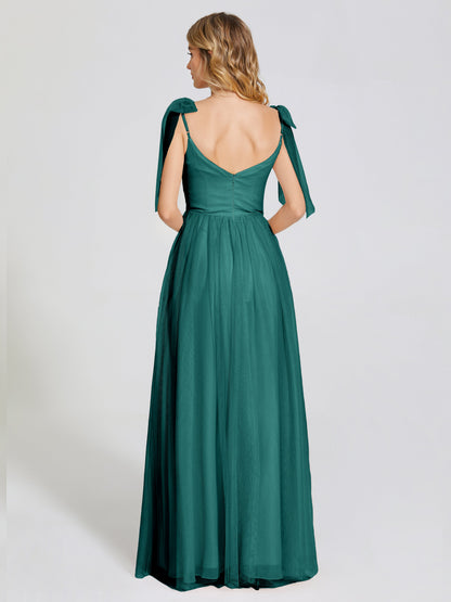 Diana Detachable Bow-knot Straps Tulle Bridesmaid Dress