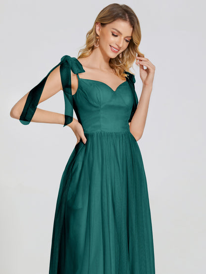 Diana Detachable Bow-knot Straps Tulle Bridesmaid Dress