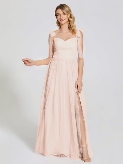 Diana Detachable Bow-knot Straps Tulle Bridesmaid Dress