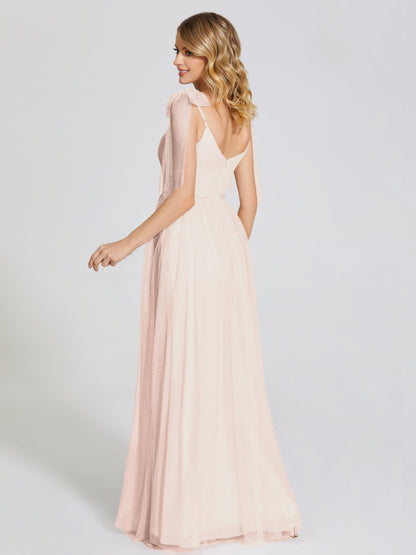 Diana Detachable Bow-knot Straps Tulle Bridesmaid Dress