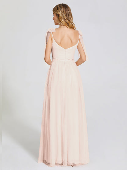 Diana Detachable Bow-knot Straps Tulle Bridesmaid Dress