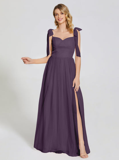 Diana Detachable Bow-knot Straps Tulle Bridesmaid Dress