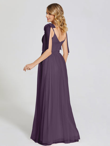 Diana Detachable Bow-knot Straps Tulle Bridesmaid Dress