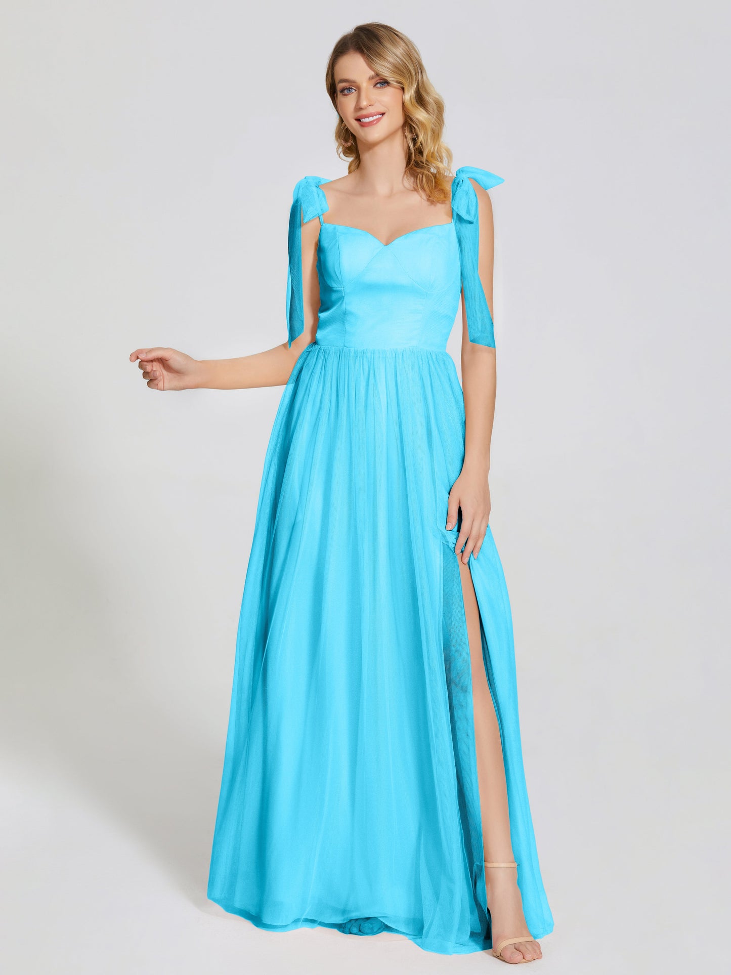 Diana Detachable Bow-knot Straps Tulle Bridesmaid Dress