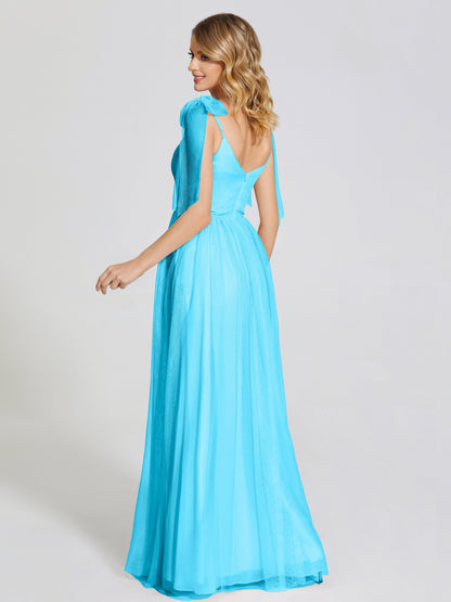 Diana Detachable Bow-knot Straps Tulle Bridesmaid Dress