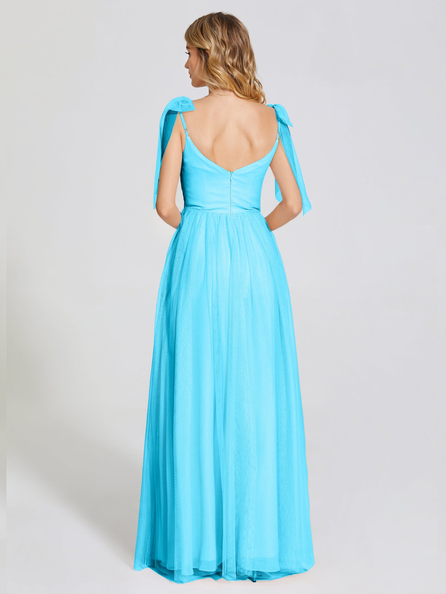 Diana Detachable Bow-knot Straps Tulle Bridesmaid Dress