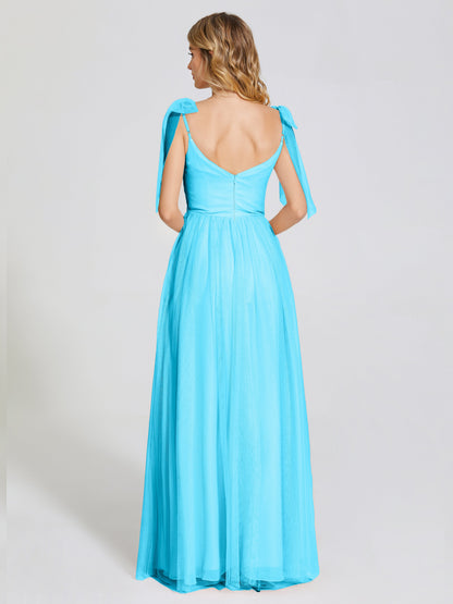 Diana Detachable Bow-knot Straps Tulle Bridesmaid Dress