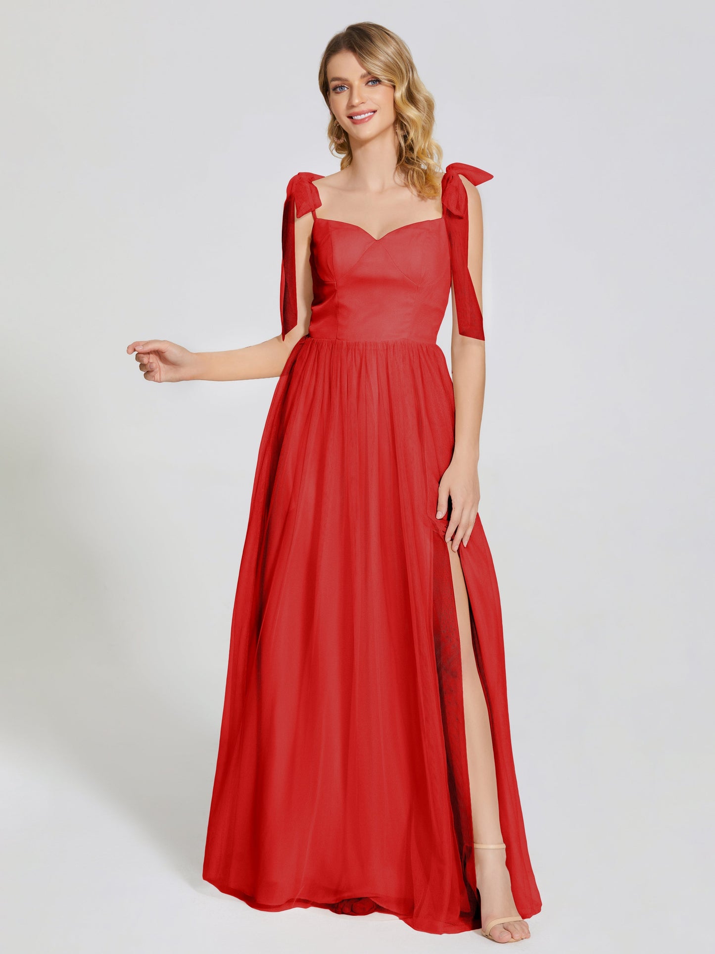 Diana Detachable Bow-knot Straps Tulle Bridesmaid Dress