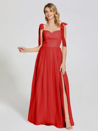Diana Detachable Bow-knot Straps Tulle Bridesmaid Dress