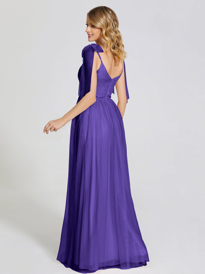 Diana Detachable Bow-knot Straps Tulle Bridesmaid Dress