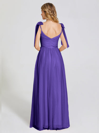 Diana Detachable Bow-knot Straps Tulle Bridesmaid Dress