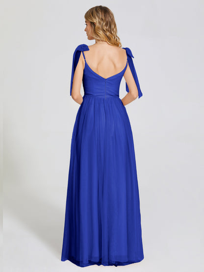 Diana Detachable Bow-knot Straps Tulle Bridesmaid Dress