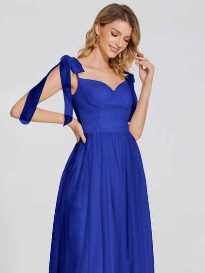 Diana Detachable Bow-knot Straps Tulle Bridesmaid Dress
