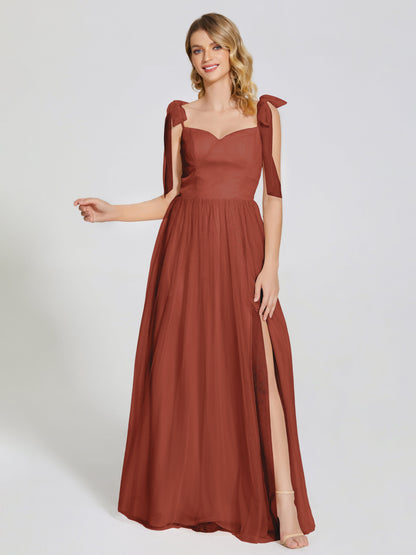 Diana Detachable Bow-knot Straps Tulle Bridesmaid Dress