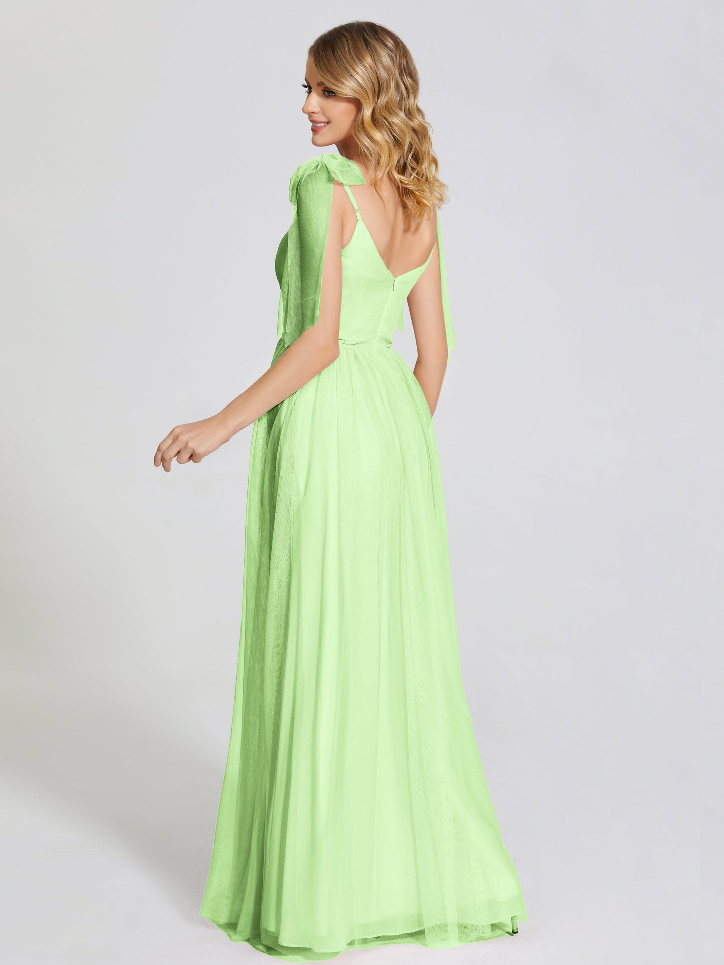 Diana Detachable Bow-knot Straps Tulle Bridesmaid Dress