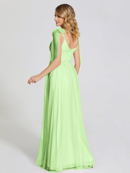 Diana Detachable Bow-knot Straps Tulle Bridesmaid Dress