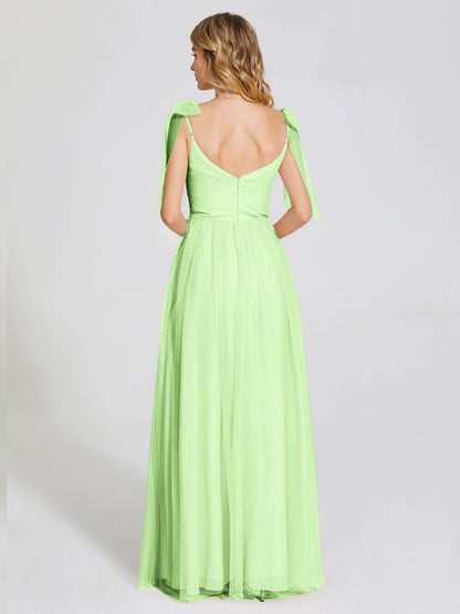 Diana Detachable Bow-knot Straps Tulle Bridesmaid Dress