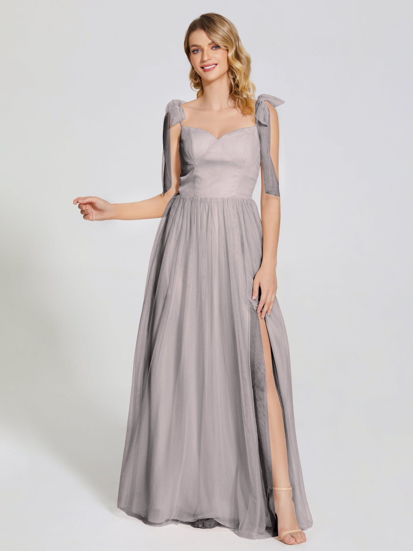 Diana Detachable Bow-knot Straps Tulle Bridesmaid Dress