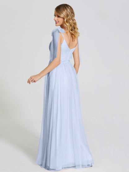 Diana Detachable Bow-knot Straps Tulle Bridesmaid Dress