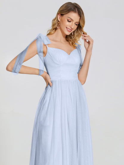Diana Detachable Bow-knot Straps Tulle Bridesmaid Dress