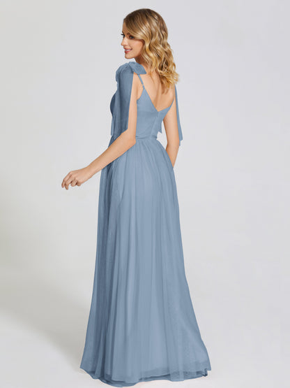 Diana Detachable Bow-knot Straps Tulle Bridesmaid Dress