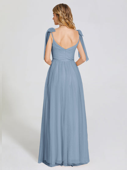 Diana Detachable Bow-knot Straps Tulle Bridesmaid Dress