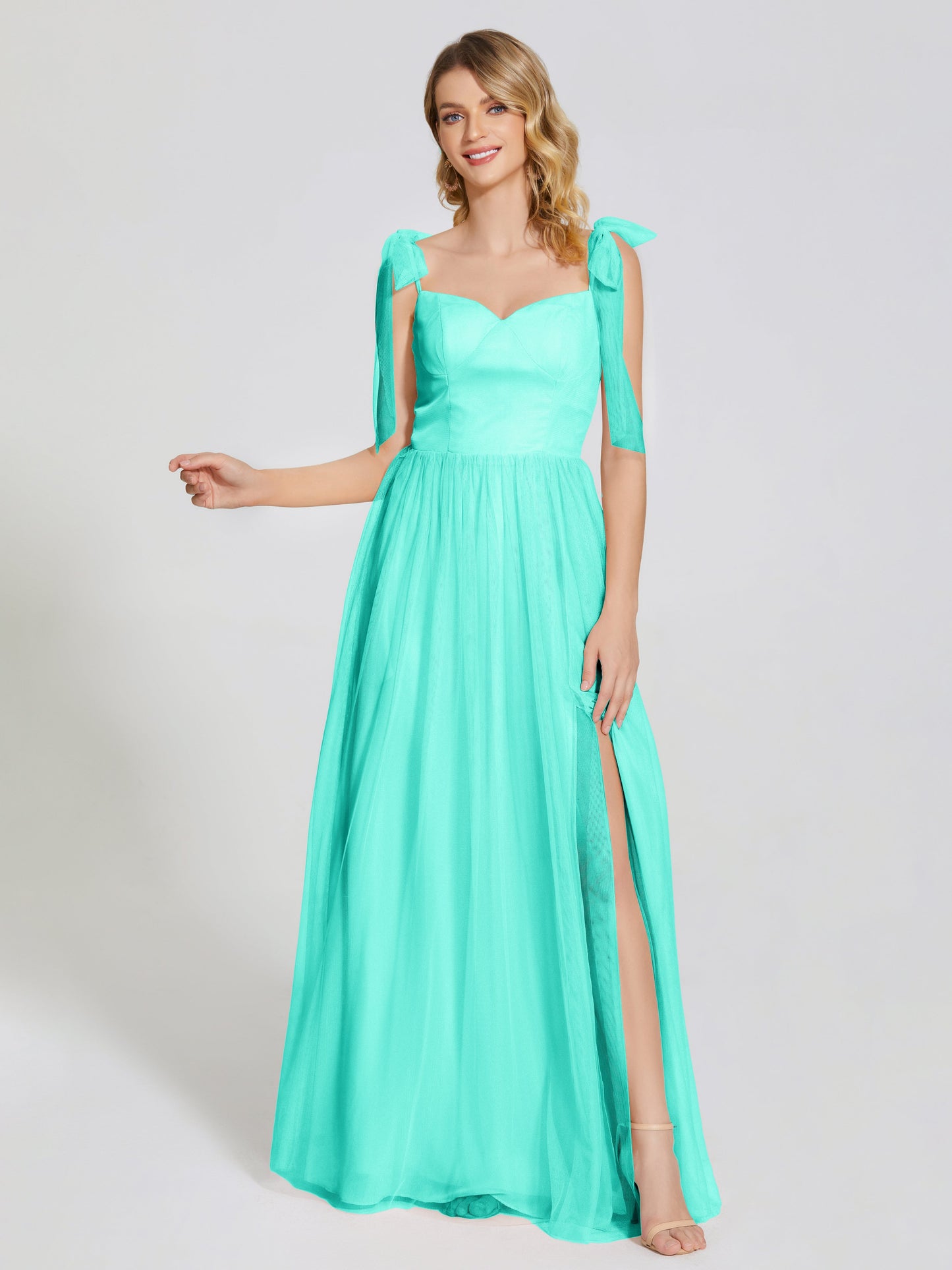 Diana Detachable Bow-knot Straps Tulle Bridesmaid Dress