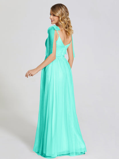 Diana Detachable Bow-knot Straps Tulle Bridesmaid Dress