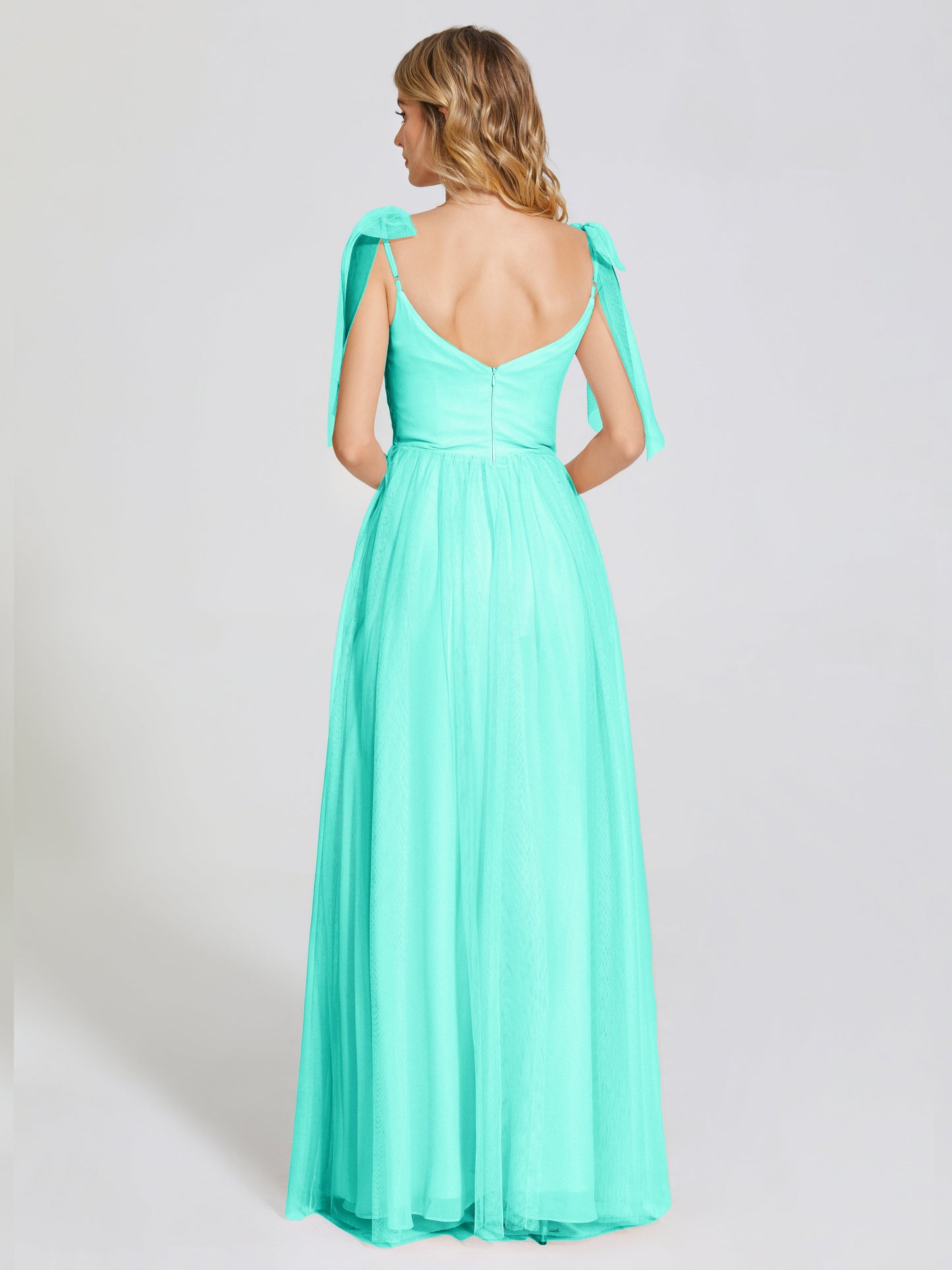 Diana Detachable Bow-knot Straps Tulle Bridesmaid Dress
