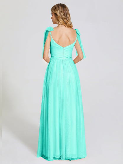 Diana Detachable Bow-knot Straps Tulle Bridesmaid Dress