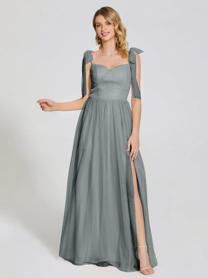 Diana Detachable Bow-knot Straps Tulle Bridesmaid Dress