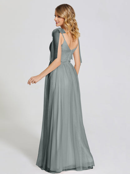 Diana Detachable Bow-knot Straps Tulle Bridesmaid Dress