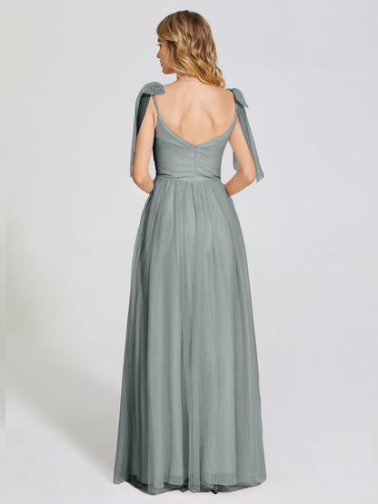 Diana Detachable Bow-knot Straps Tulle Bridesmaid Dress