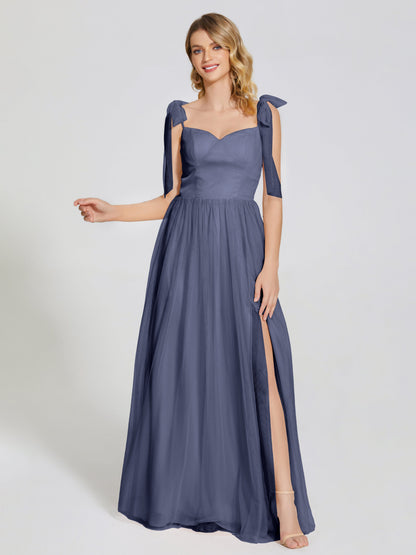 Diana Detachable Bow-knot Straps Tulle Bridesmaid Dress