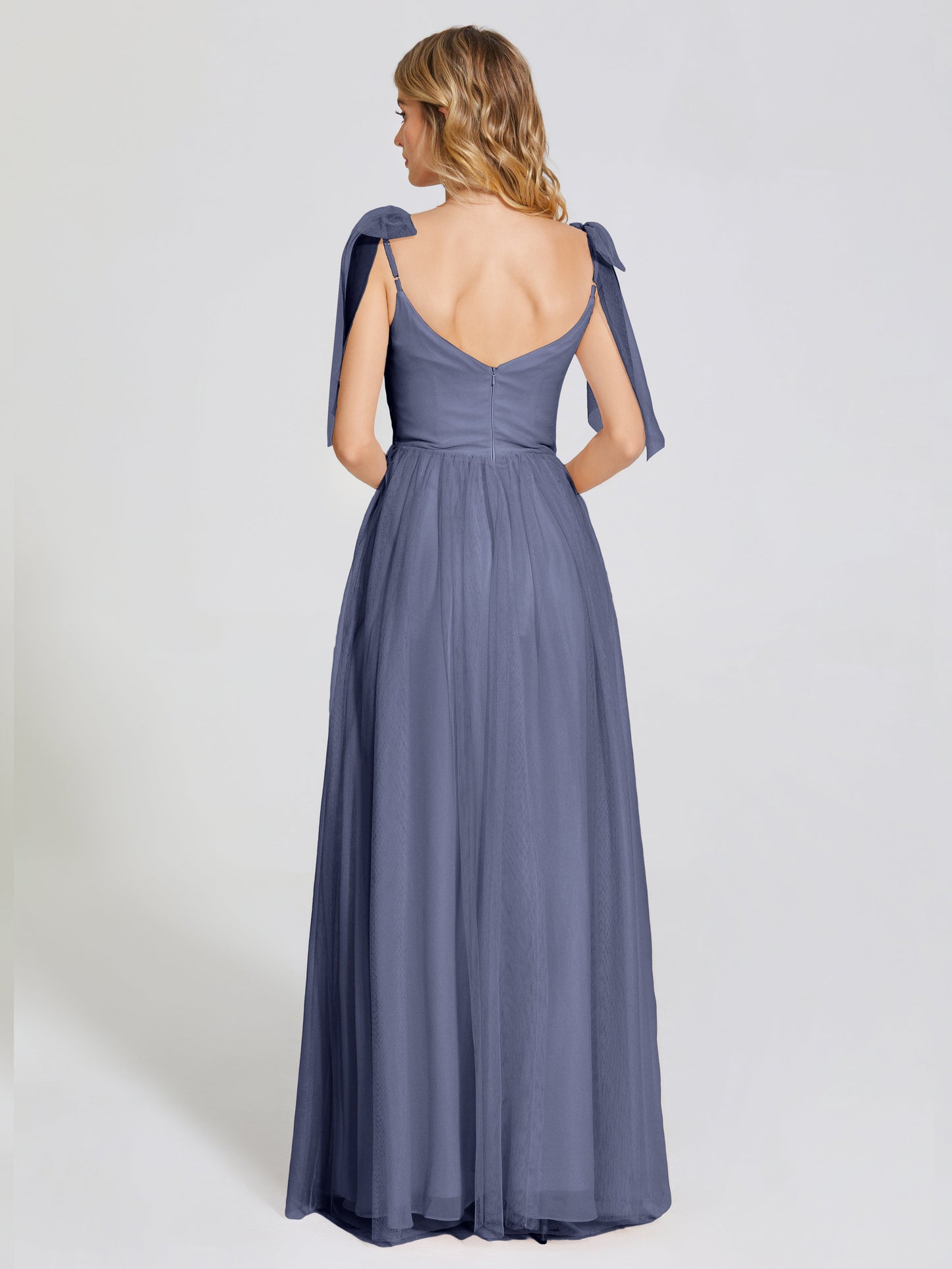 Diana Detachable Bow-knot Straps Tulle Bridesmaid Dress