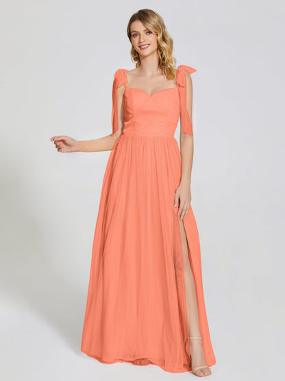 Diana Detachable Bow-knot Straps Tulle Bridesmaid Dress