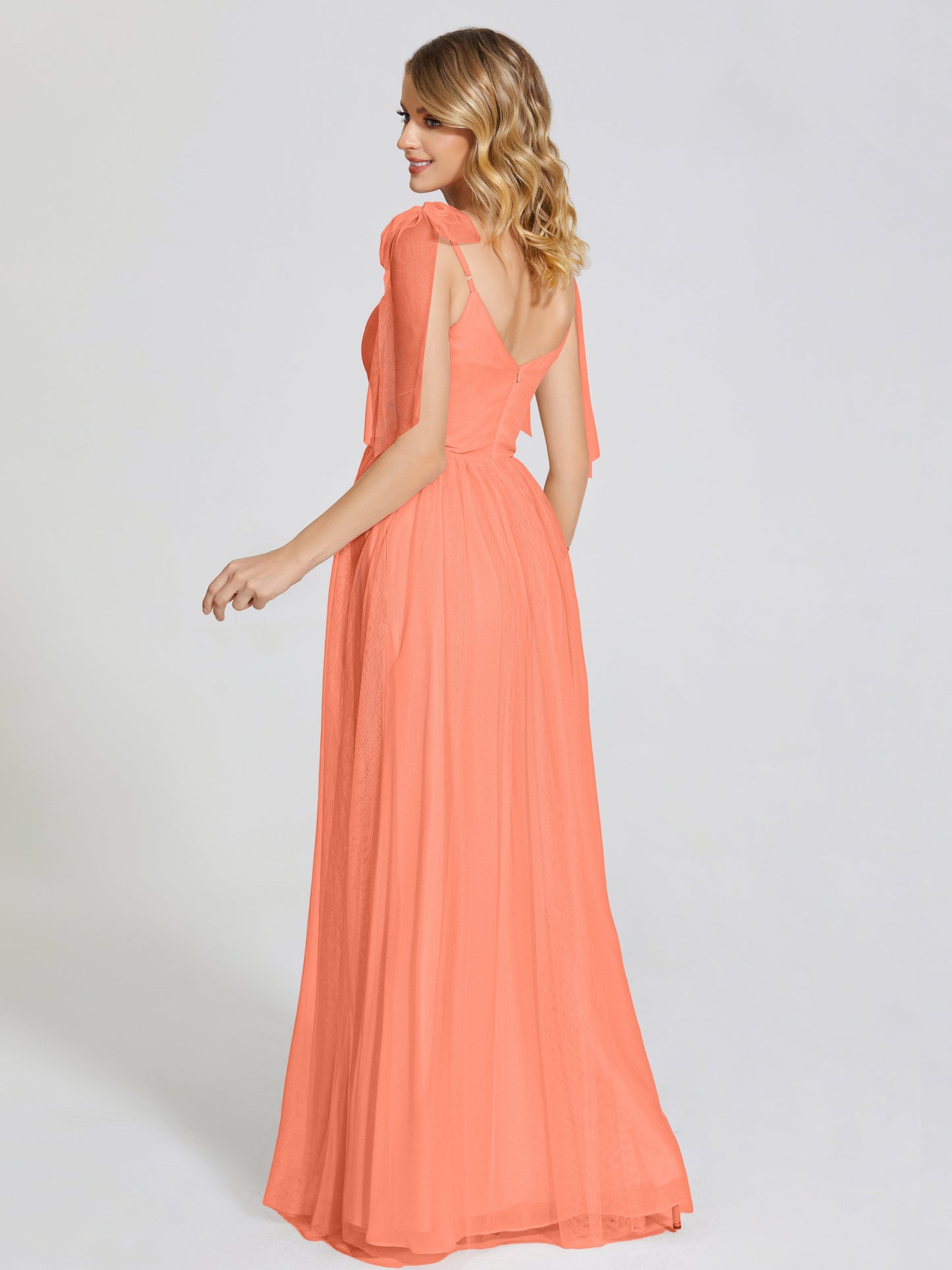 Diana Detachable Bow-knot Straps Tulle Bridesmaid Dress